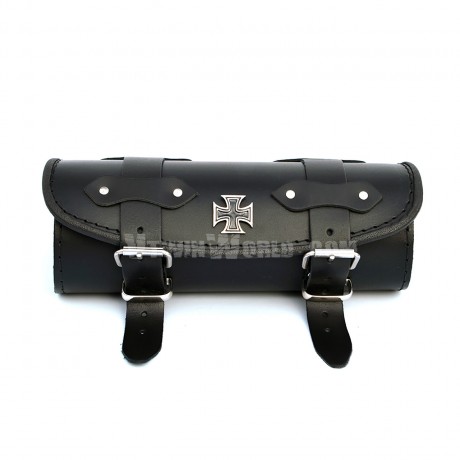 MALTESE CROSS UNIVERSAL BLACK PLAIN LEATHER POUCH TOOL ROLL BAG